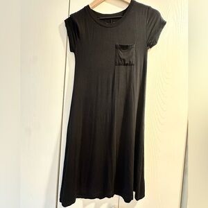 Market & Spruce Black T-Shirt Dress Crew Neck